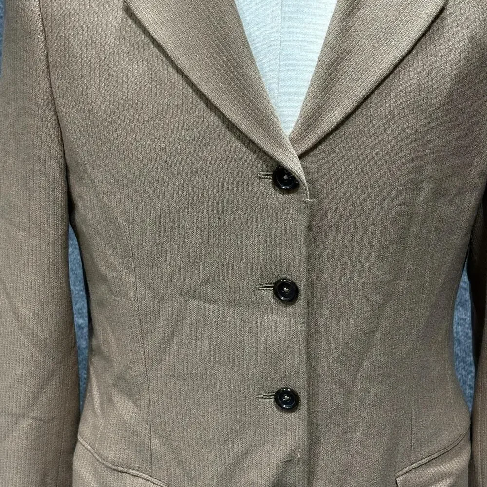 Isaia Blazer Mens IT 46 Beige Wool Elscheidt Stripe Made Italy Sport Coat Jacket